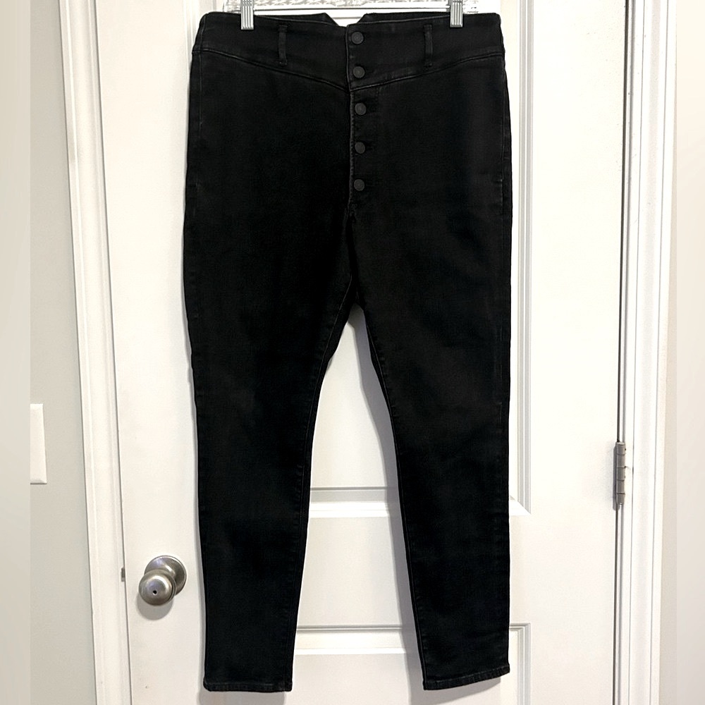Express High Rise Button Front Jeans
